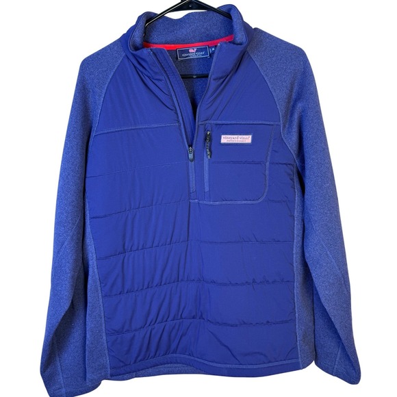 Vineyard Vines Other - Vineyard Vines Seaward Quilted and Fleece Half Zip Navy Blue Medium